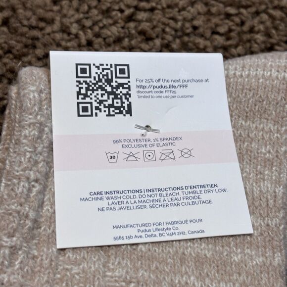 Pudus Beige Knee High Sweater Socks Size 6-10 NWT - Picture 4 of 8